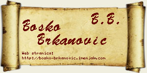 Boško Brkanović vizit kartica